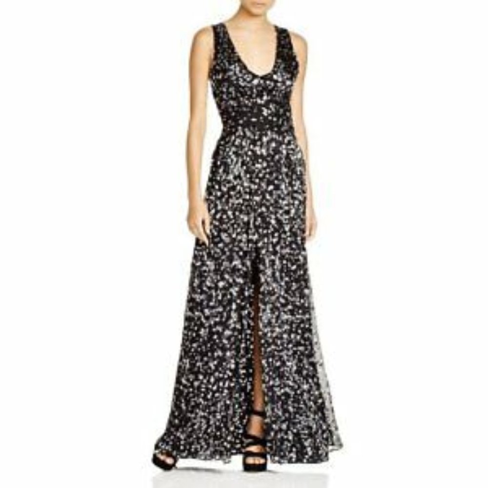 NWT Parker Maxi Dress Black with Silver Size 4